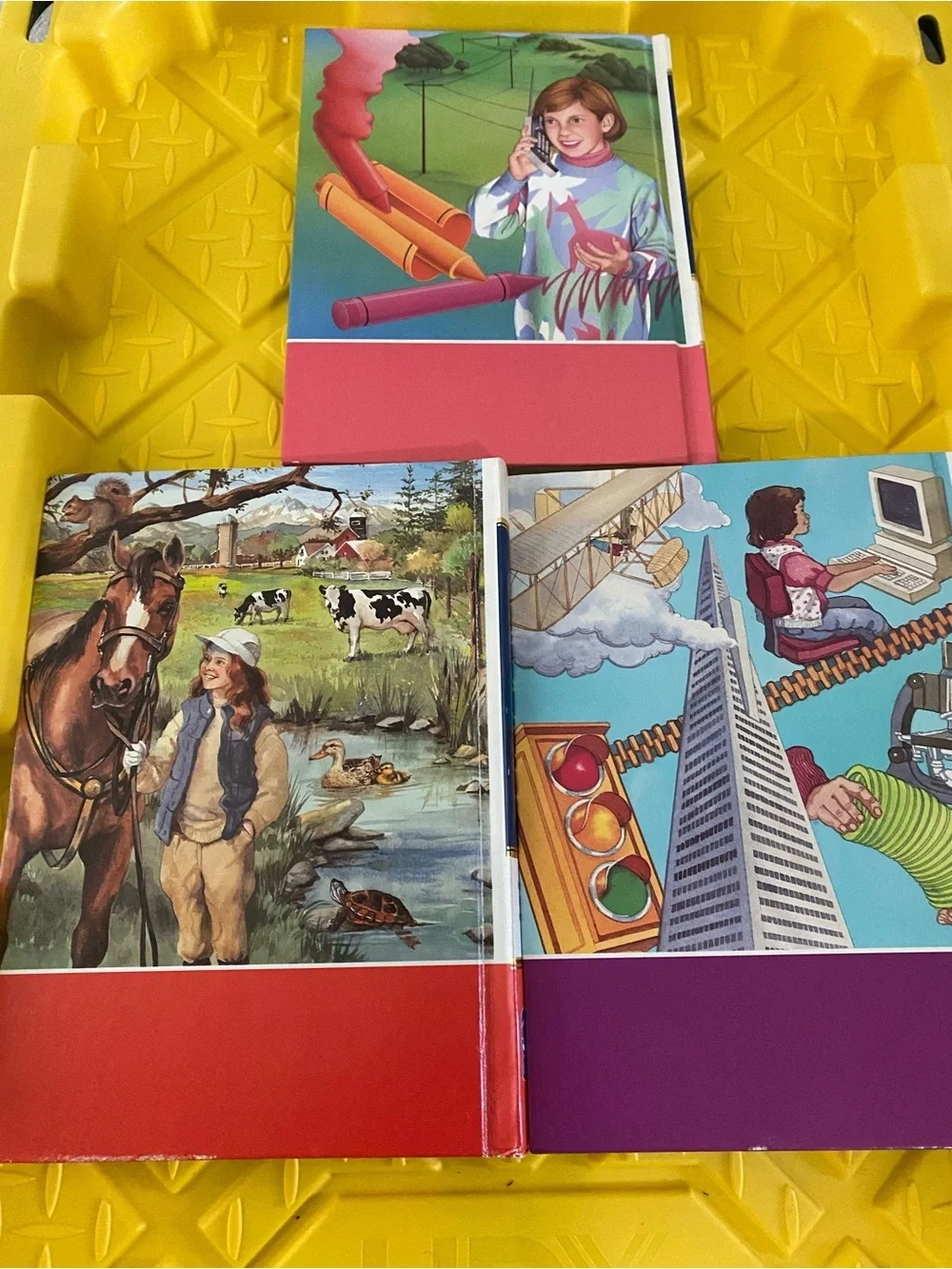 Childcraft 3 Books How We Get Things Pets & Other Animals Invetors & Inventions